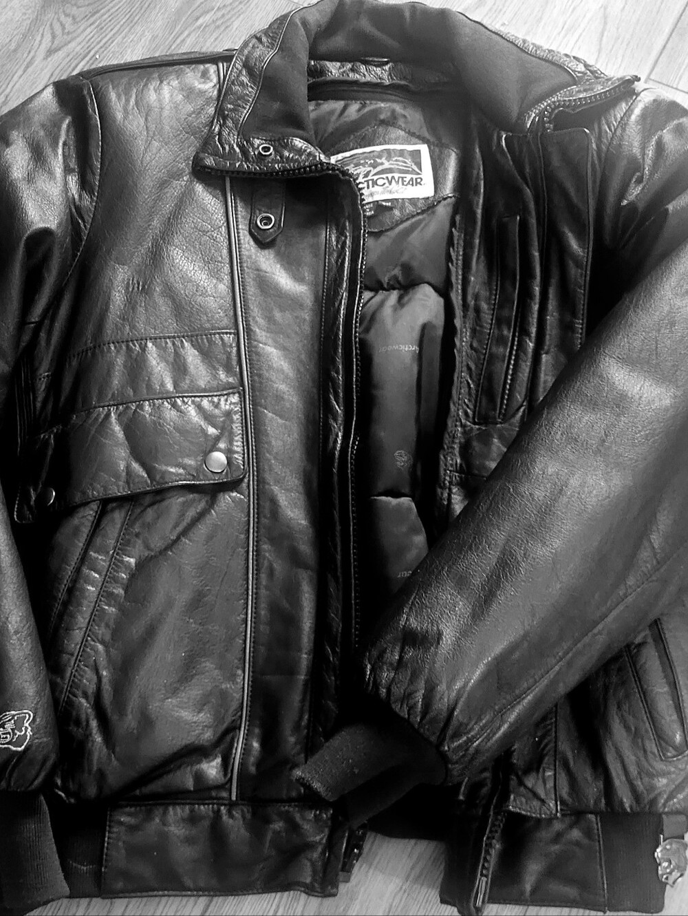 Artic Vintage Men's Black Leather Jacket " Conquer The Cold "